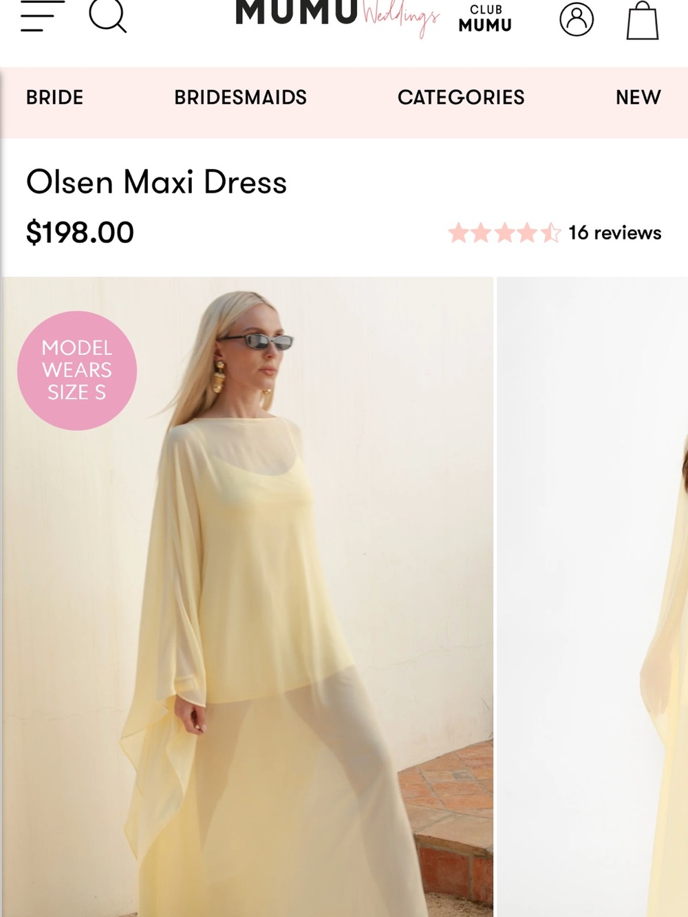 Olsen Maxi Dress in Pale Yellow